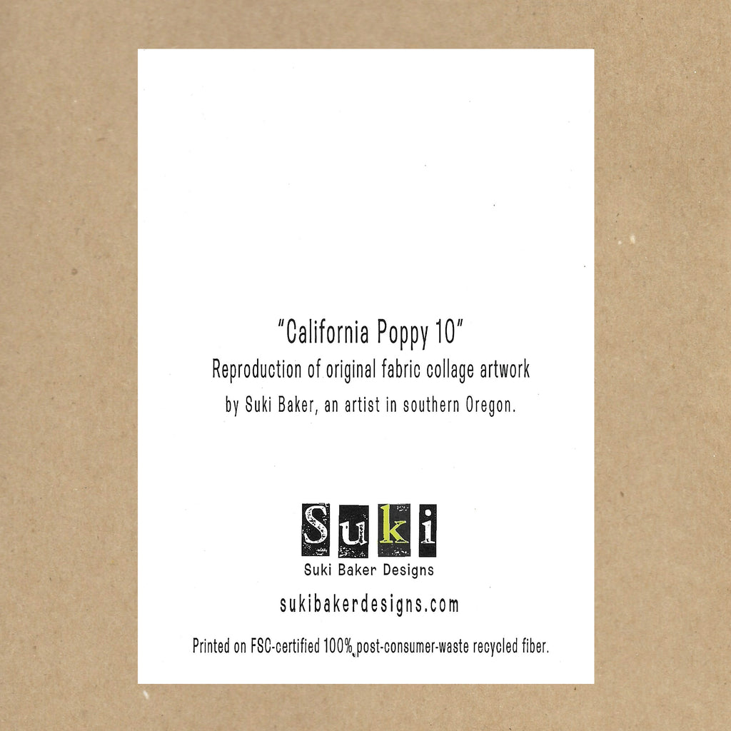 California Poppy No. 10 Blank Greeting Card
