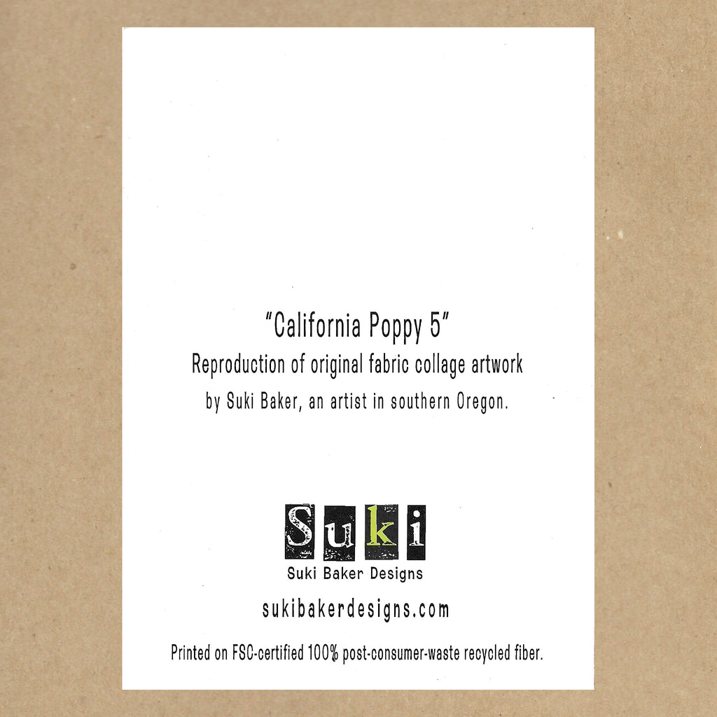 California Poppy No. 5 Blank Greeting Card