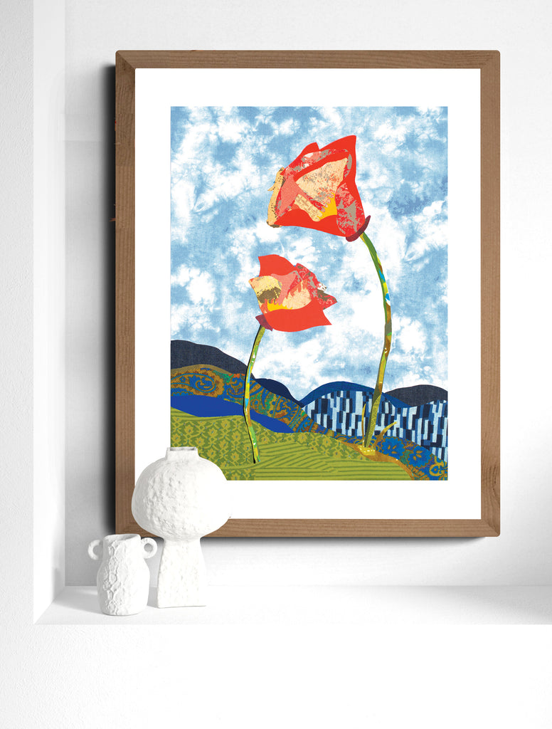 "California poppies, back bay" Art Print