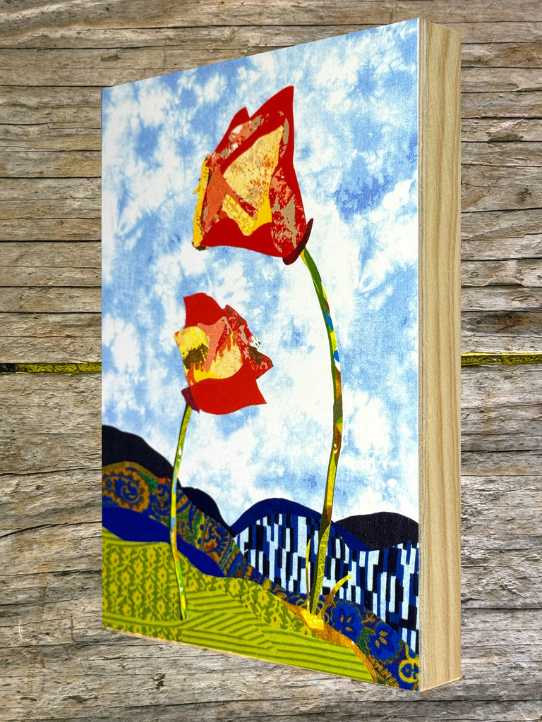 California poppies, back bay - Art Print on Wood Panel