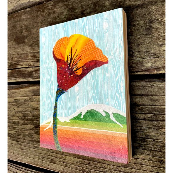 California poppy No. 11 - Art Print on Wood Panel