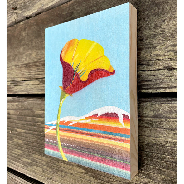 California Poppy No. 14 - Art Print on Wood Panel