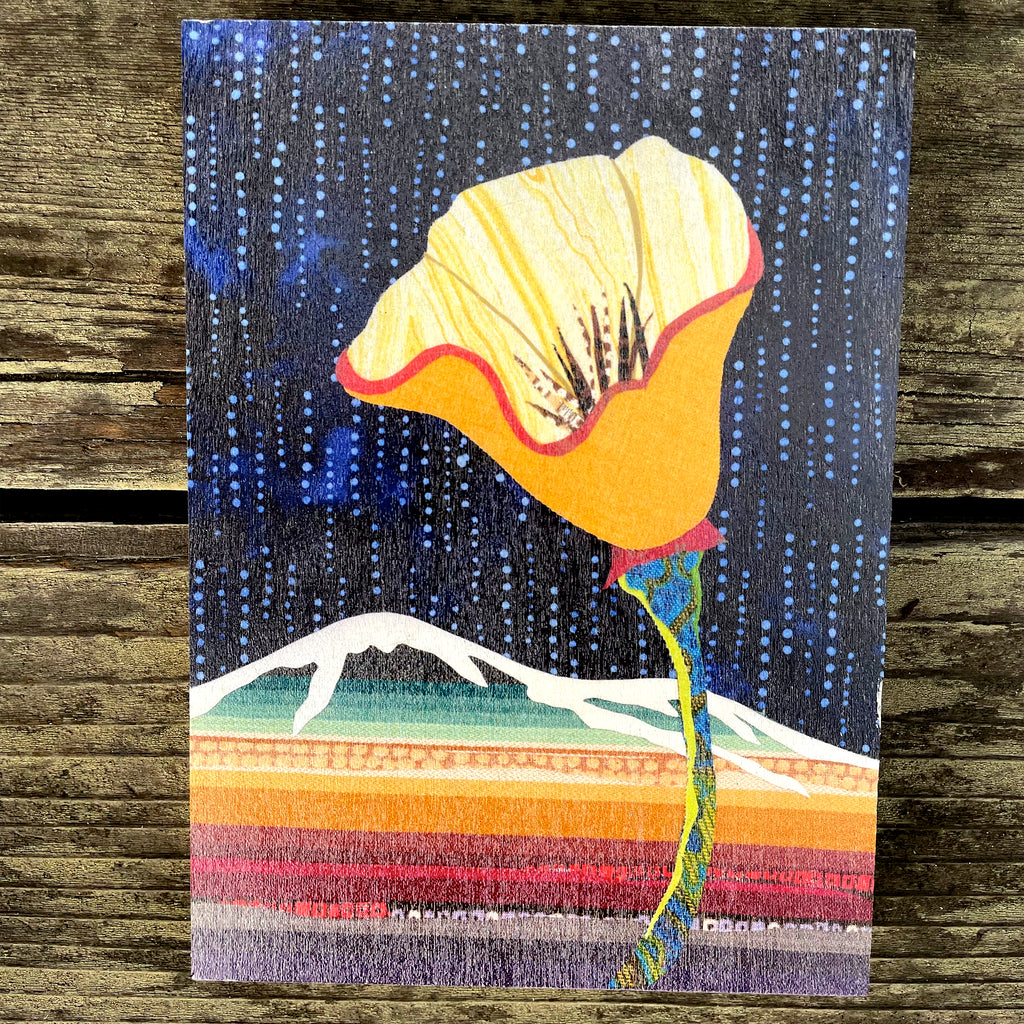 California Poppy No. 15 - Art Print on Wood Panel