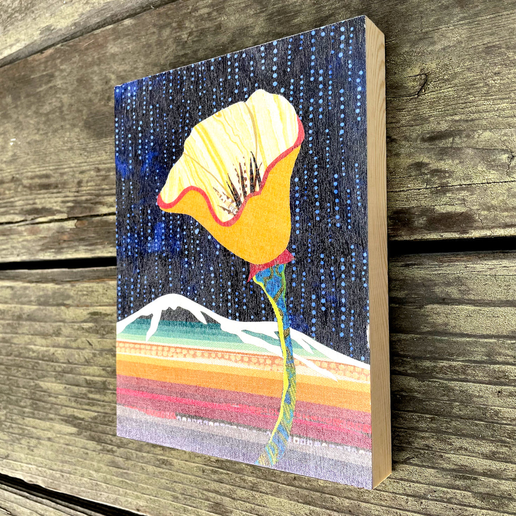 California Poppy No. 15 - Art Print on Wood Panel