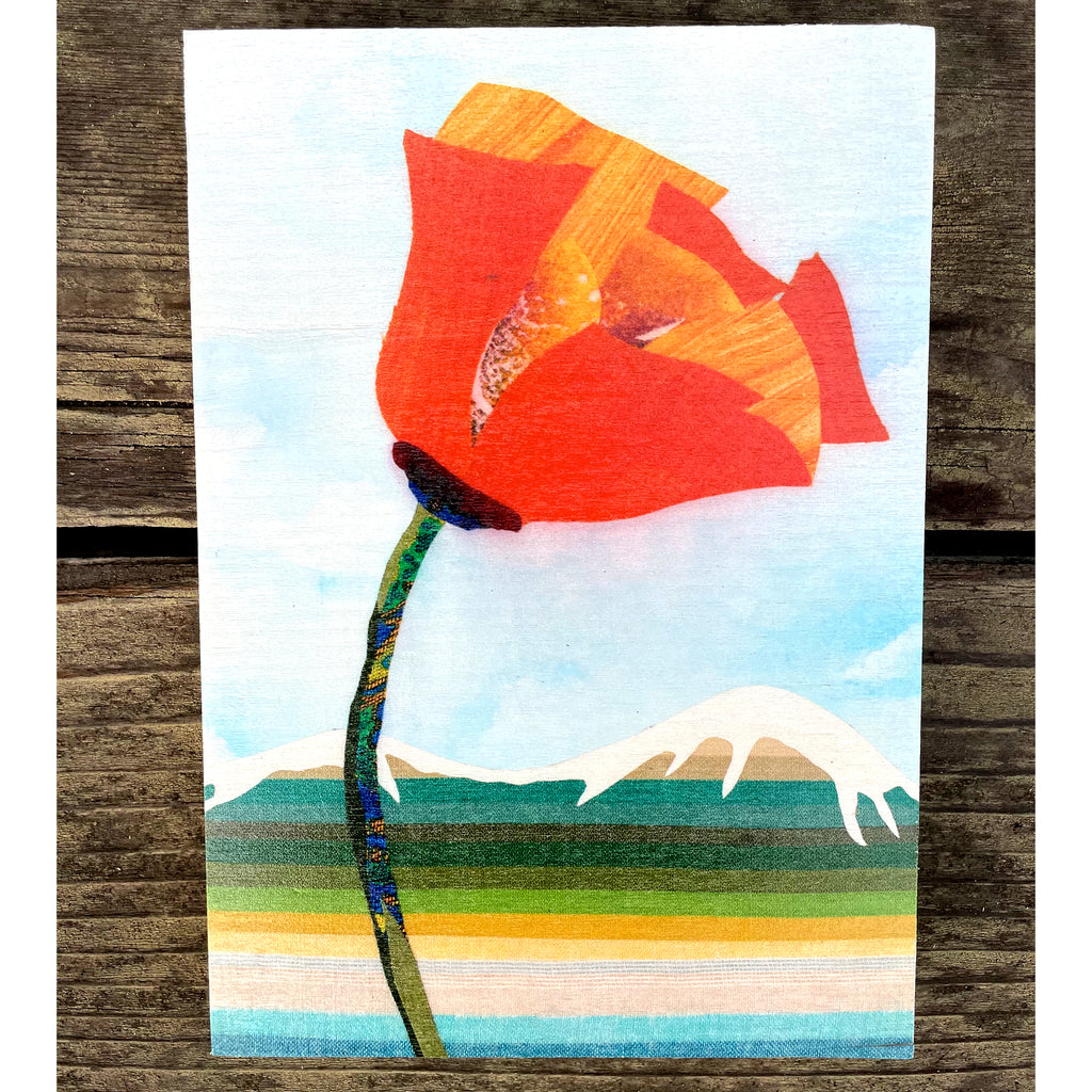 California Poppy No. 16 - Art Print on Wood Panel