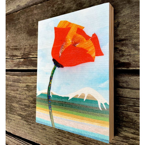 California Poppy No. 16 - Art Print on Wood Panel