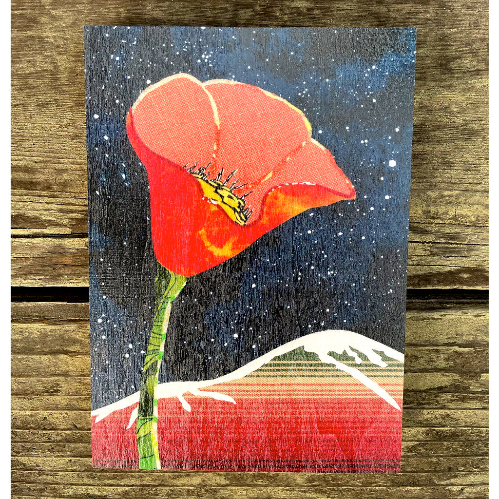 California Poppy No.5 - Art Print on Wood Panel
