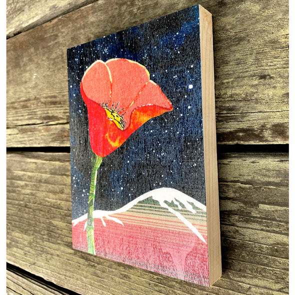 California Poppy No.5 - Art Print on Wood Panel