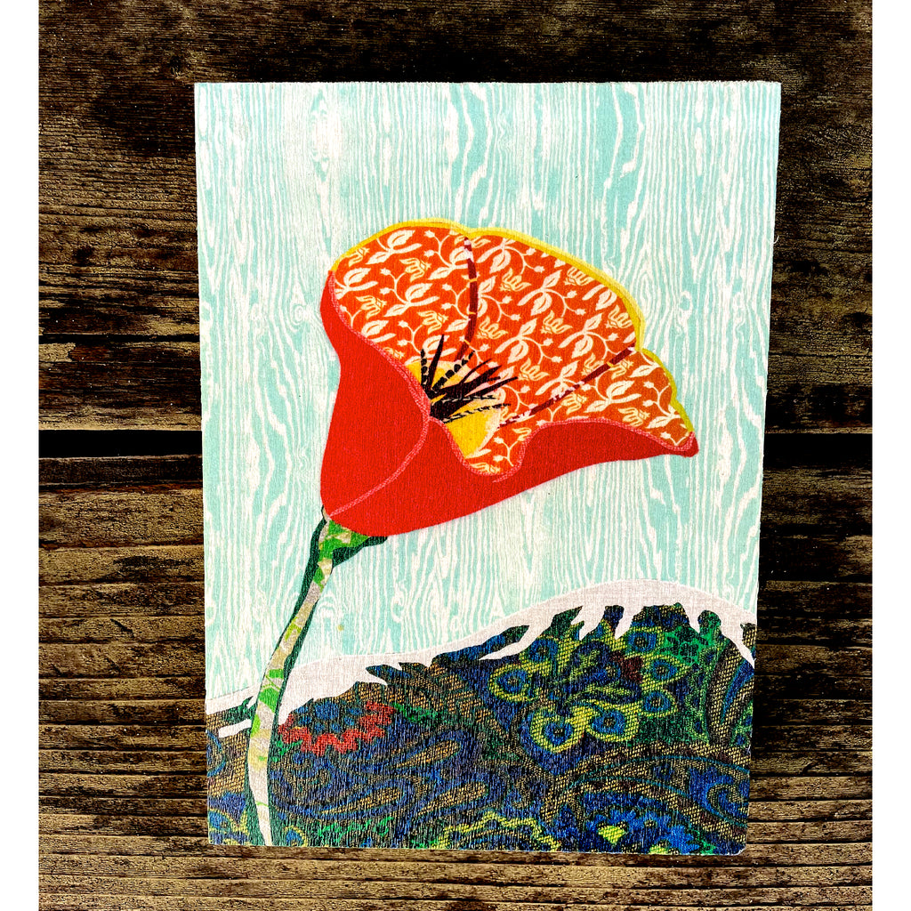 California Poppy No. 7 - Art Print on Wood Panel
