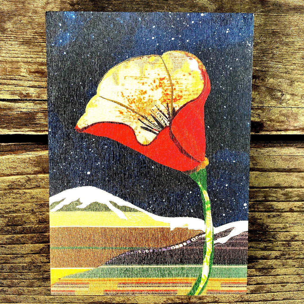 California Poppy No. 8 - Art Print on Wood Panel