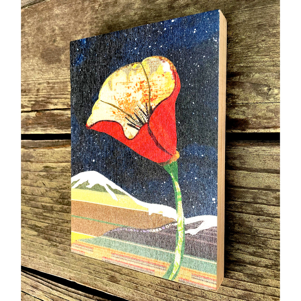 California Poppy No. 8 - Art Print on Wood Panel