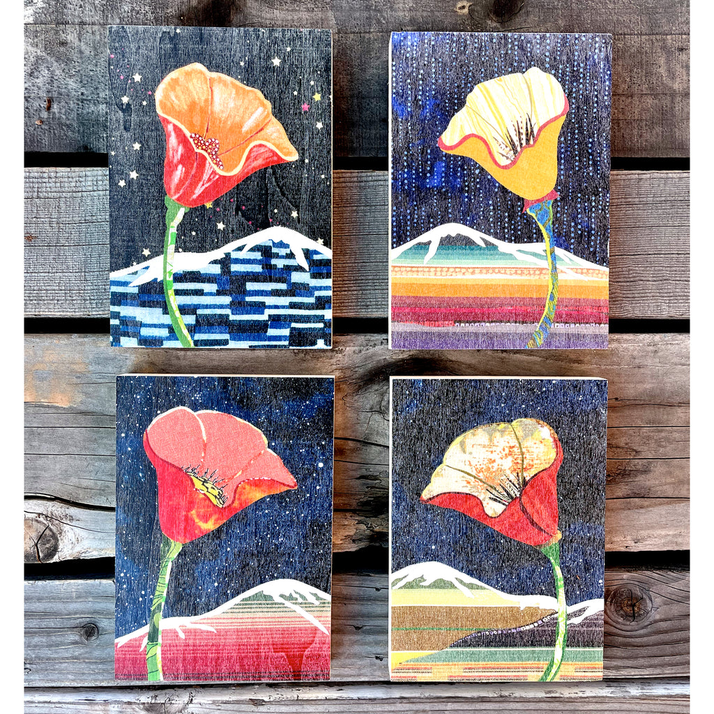 California Poppy No.5 - Art Print on Wood Panel